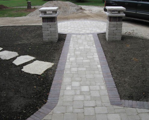 Brick Pillars and Patio Paver Walkway Wauwatosa, WI