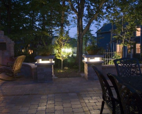 Led Lighting in Custom Brick Pillars Glendale, WI