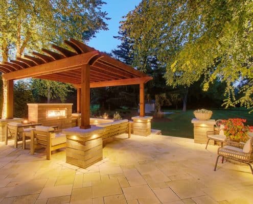 Night Patio With LED Lights