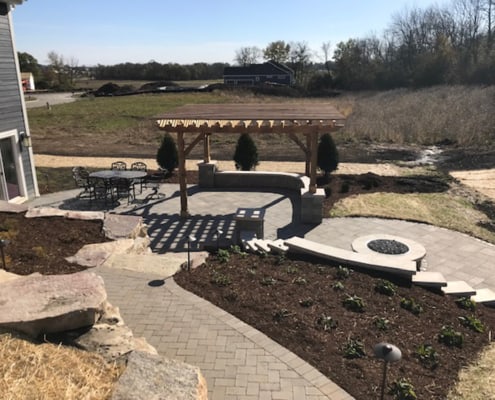 Paver Walkway and Firepit